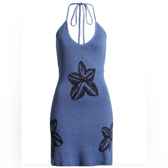 NWT Honor The Gift Floral Knit Halter Dress In Black Size Large NWT - Picture 6 of 13